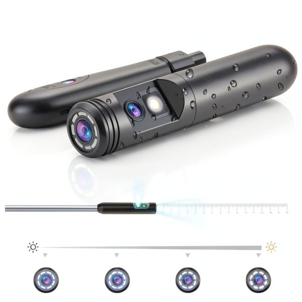 VXGDOE AH43‑1 4.3" HD Camera with 16.4ft Semi‑Rigid Borescope, 8 LED-3