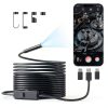 Endoscope Camera with Light, 1920P HD Borescope Inspection Camera with 8 Adjustable LEDs, IP67 Waterproof Semi-Rigid Snake Cable for Android, iPhone, and iPad(16.4ft, Single Lens)-0