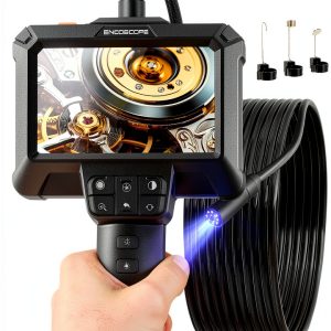 Endoscope Camera with Light - IP67 Waterproof Borescope Camera with 8 Adjustable LED Lights | 4.3" LCD Screen Borescope | HD 1080P Inspection Cameras with 16.5ft Semi-Rigid Cord Tools for Men-0