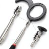 4PCS Telescoping Inspection Mirror LED Lighted Inspection Mirror for Mechanic Checking Vehicle, Car, Eyelashes, Mouth, Small Parts Observation (Extendable, Rectangle & Round)-2