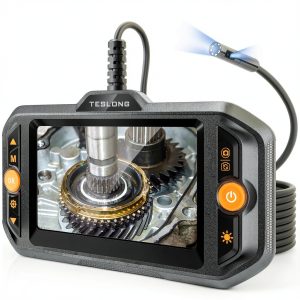 Teslong Dual Lens Endoscope with Light, Mechanic Borescope Inspection Camera, Fiber Optic Scope, Flexible Snake Probe for Automotive, HVAC, Wall & Home Inspections (16.5FT)-0