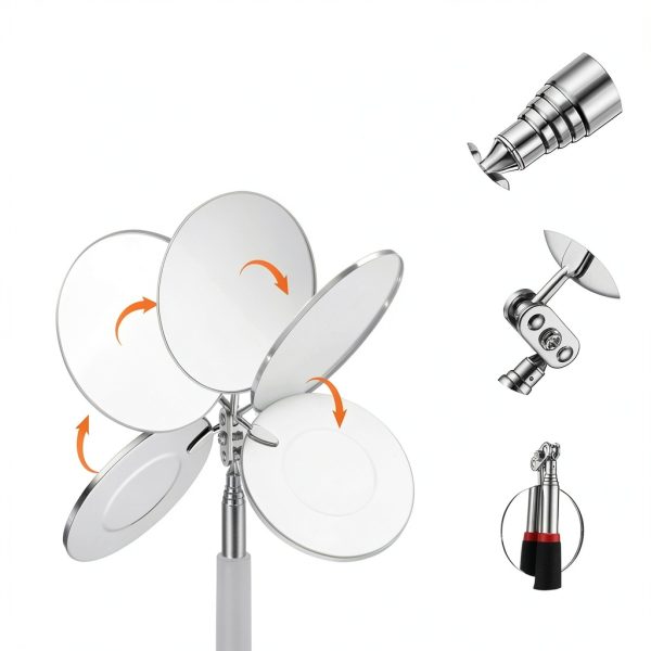 Frienda Lighted Telescoping Inspection Mirror 2 Piece LED Extension-3