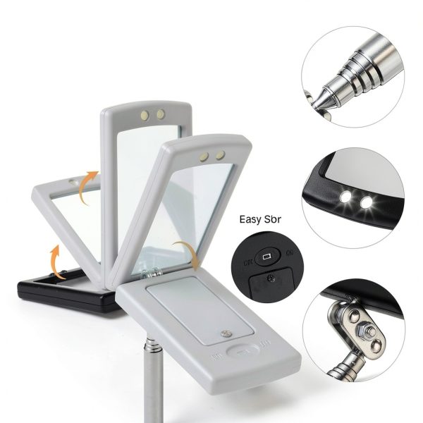 Frienda Lighted Telescoping Inspection Mirror 2 Piece LED Extension-2