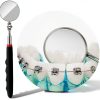 4PCS Telescoping Inspection Mirror LED Lighted Inspection Mirror for Mechanic Checking Vehicle, Car, Eyelashes, Mouth, Small Parts Observation (Extendable, Rectangle & Round)-5