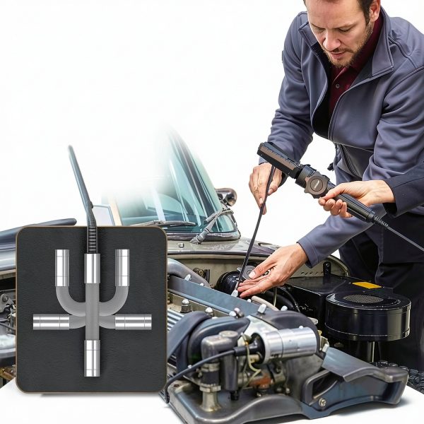 DXZtoz Two-Way Articulating Borescope with 0.33in Camera 5.5ft Display-3