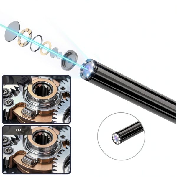 Endoscope Camera with Light, 1920P HD Borescope Inspection Camera with 8 Adjustable LEDs, IP67 Waterproof Semi-Rigid Snake Cable for Android, iPhone, and iPad(16.4ft, Single Lens)-1