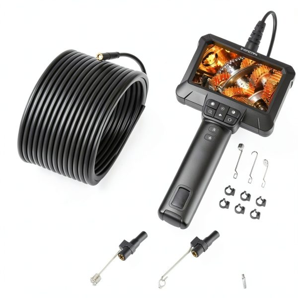 Endoscope Camera with Light - IP67 Waterproof Borescope Camera with 8 Adjustable LED Lights | 4.3" LCD Screen Borescope | HD 1080P Inspection Cameras with 16.5ft Semi-Rigid Cord Tools for Men-1